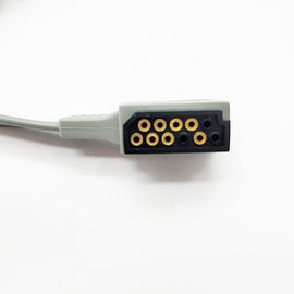 HP 4 Leads Anti Electricity holter Cable , High Strength Continuous Ecg Monitoring Holter cable grey